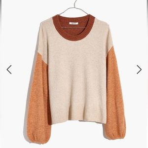 Madewell Colorblock Payton Pullover Sweater in Coziest Yarn
